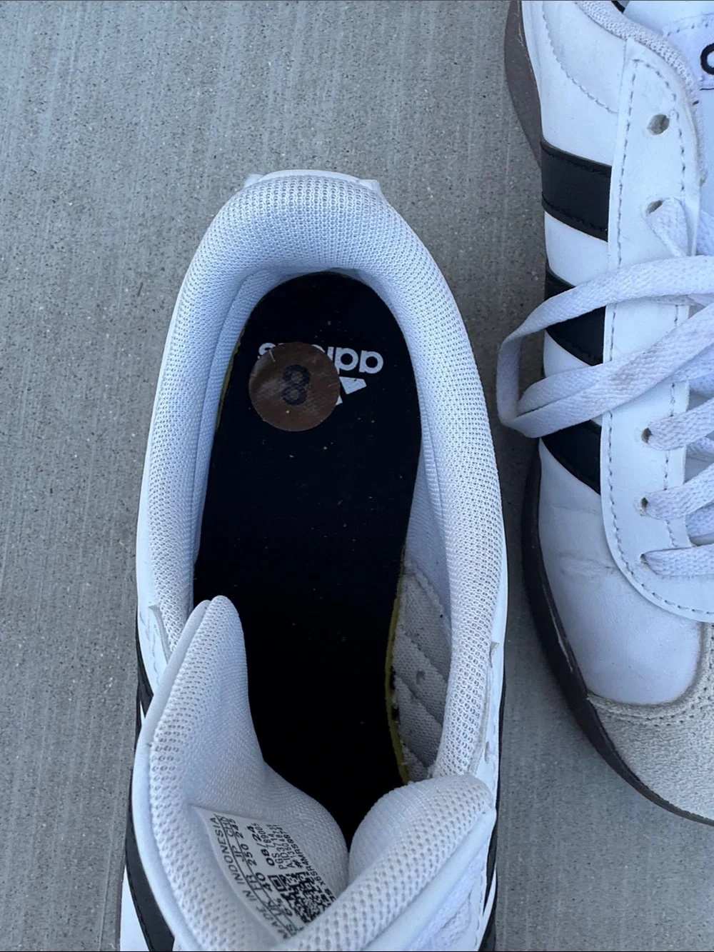 Adidas White and Black Classic Court Sneakers